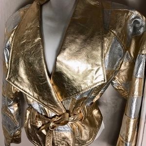 Genuine Leather Silver and Gold Jacket 4 Holidays